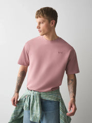 Pink Embossed Relaxed Fit Motionflex Soft Heavyweight T-Shirt
