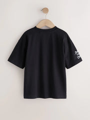 Black Race Car Short Sleeve Graphic T-Shirt (3-16yrs)