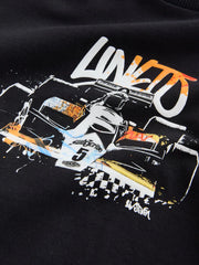 Black Race Car Short Sleeve Graphic T-Shirt (3-16yrs)