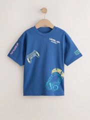 Blue Gaming Short Sleeve Graphic T-Shirt (3-16yrs)