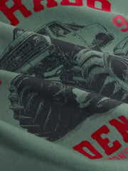 Green Monster Truck Regular Fit Short Sleeve Graphic Print T-Shirt (3-16yrs)