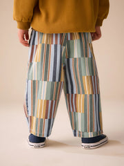 Multi Hotchpotch Stripe Pull On Wide Trousers (3mths-7yrs)
