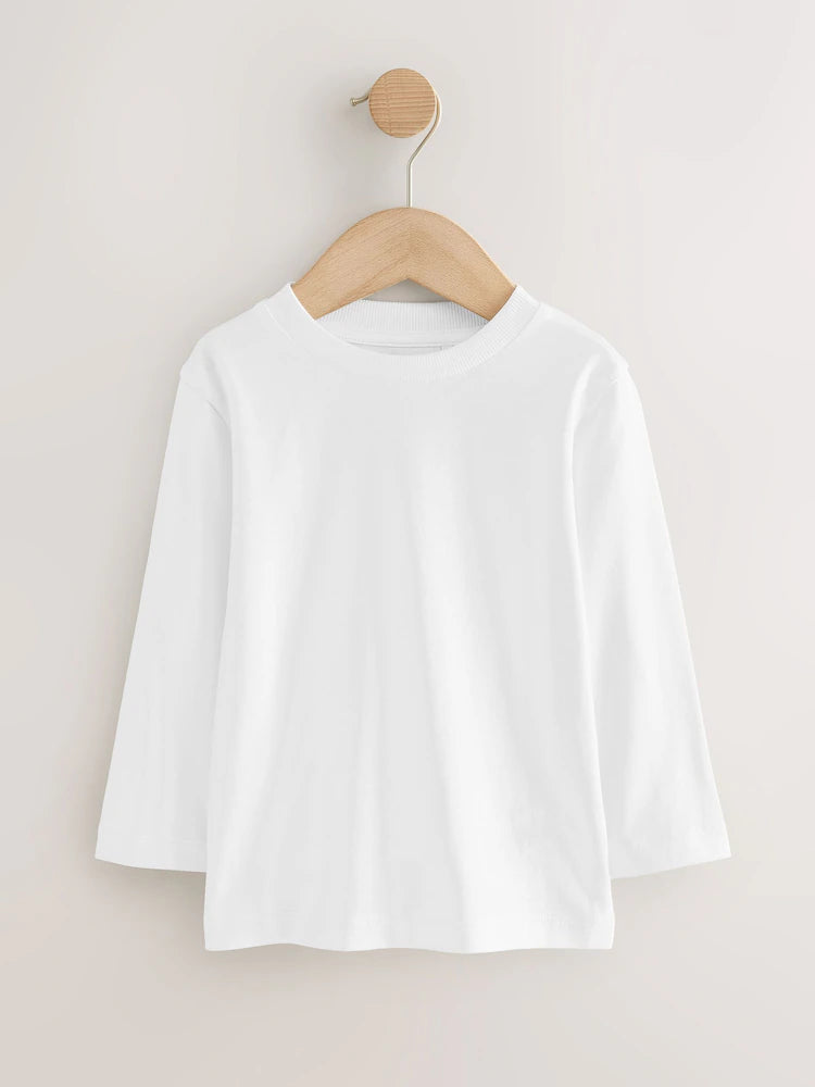 White Long Sleeve Plain T-Shirt (3mths-7yrs)