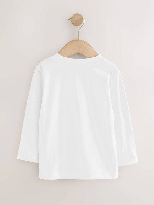 White Long Sleeve Plain T-Shirt (3mths-7yrs)