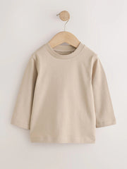 Neutral Long Sleeve Plain T-Shirt (3mths-7yrs)
