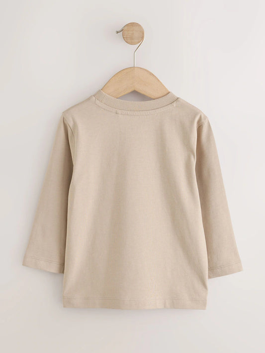 Neutral Long Sleeve Plain T-Shirt (3mths-7yrs)