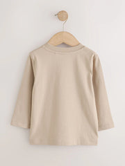 Neutral Long Sleeve Plain T-Shirt (3mths-7yrs)