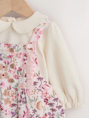 Pink Bunny Cord Baby Dungaree 2 Piece Set (0mths-2yrs)