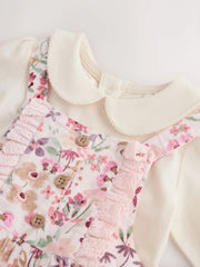 Pink Bunny Cord Baby Dungaree 2 Piece Set (0mths-2yrs)