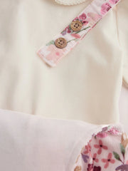 Pink Bunny Cord Baby Dungaree 2 Piece Set (0mths-2yrs)