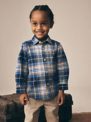 Blue Bear Check Long Sleeve Character Shirt (3mths-7yrs)