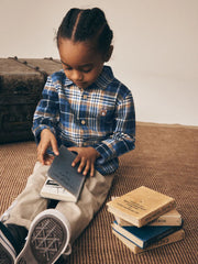 Blue Bear Check Long Sleeve Character Shirt (3mths-7yrs)