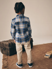 Blue Bear Check Long Sleeve Character Shirt (3mths-7yrs)