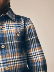 Blue Bear Check Long Sleeve Character Shirt (3mths-7yrs)