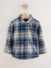Blue Bear Check Long Sleeve Character Shirt (3mths-7yrs)