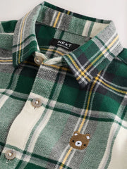 Green/Ecru Bear Long Sleeve Character Shirt (3mths-7yrs)