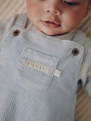 Blue Plain Cord Dungaree and Bodysuit Baby Set (0mths-2yrs)