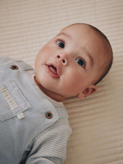 Blue Plain Cord Dungaree and Bodysuit Baby Set (0mths-2yrs)