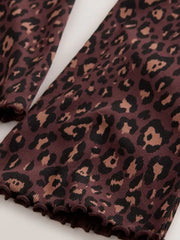 Chocolate Brown Animal 1 Pack Rib Flare Leggings (3-16yrs)