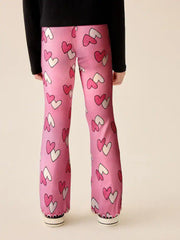 Pink Heart 1 Pack Rib Flare Leggings (3-16yrs)