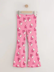 Pink Heart 1 Pack Rib Flare Leggings (3-16yrs)