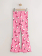 Pink Heart 1 Pack Rib Flare Leggings (3-16yrs)