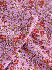 Purple Ditsy Floral Printed Ribbed Flare Leggings (3mths-7yrs)