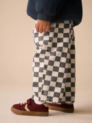 Black / White Checkerboard Pull On Wide Trousers (3mths-7yrs)