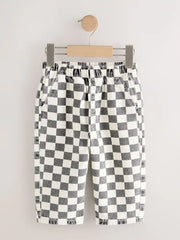 Black / White Checkerboard Pull On Wide Trousers (3mths-7yrs)