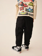 Black Lined Cargo Trousers (3mths-7yrs)