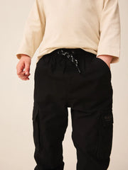 Black Lined Cargo Trousers (3mths-7yrs)