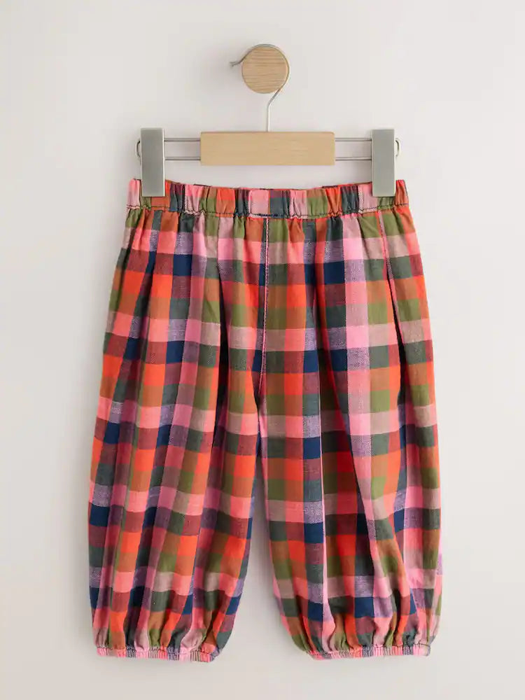 Multi Pink/ Navy Check Hareem Trousers (3mths-7yrs)