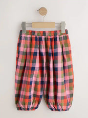 Multi Pink/ Navy Check Hareem Trousers (3mths-7yrs)