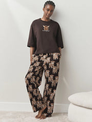 Chocolate Brown Hamish The Highland Cow Short Sleeve Pyjamas
