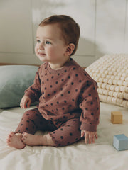 Chocolate Brown Spot Sweat Top and Leggings Set (0mths-2yrs)