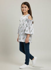 Girls Striped Off-Shoulder Top