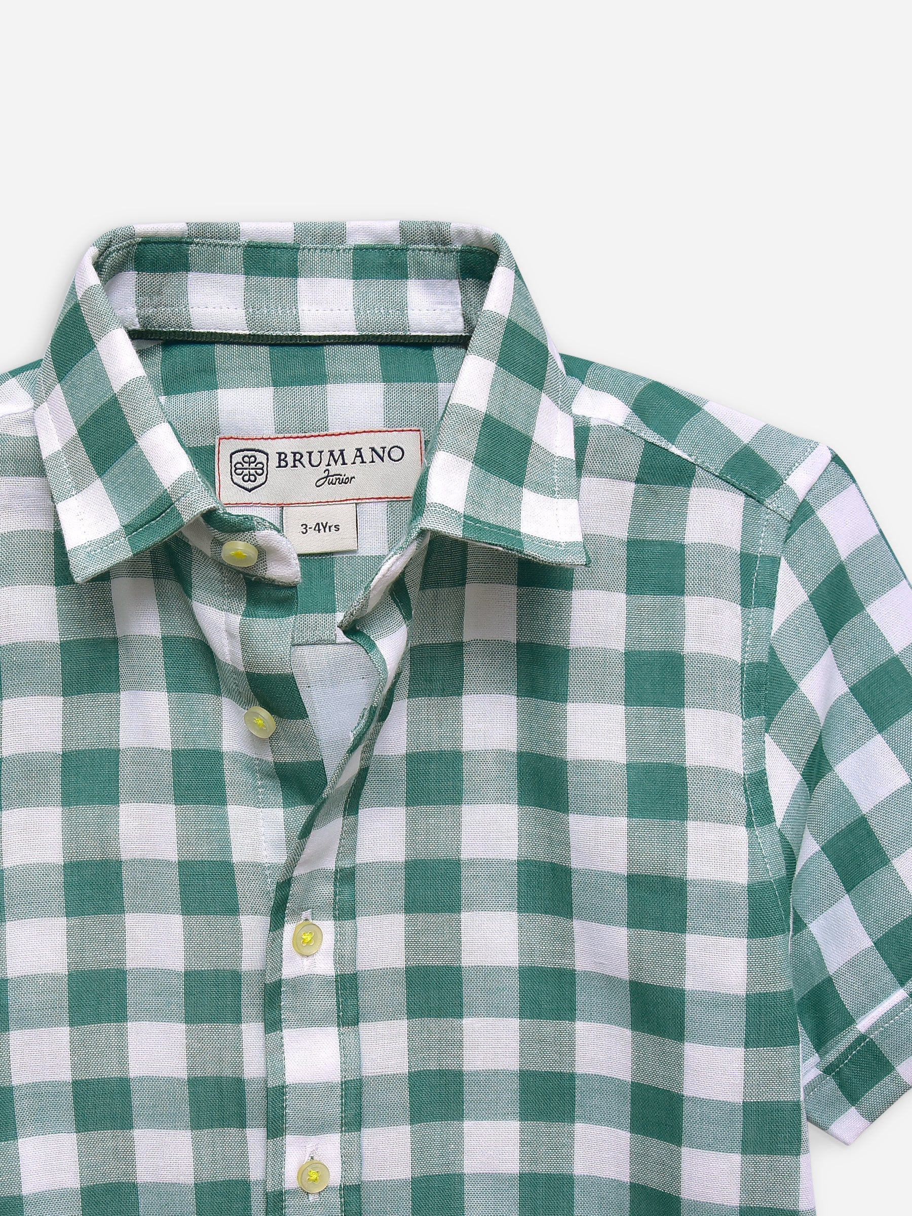 Green Large Gingham Half Sleeve Casual Shirt Brumano Pakistan