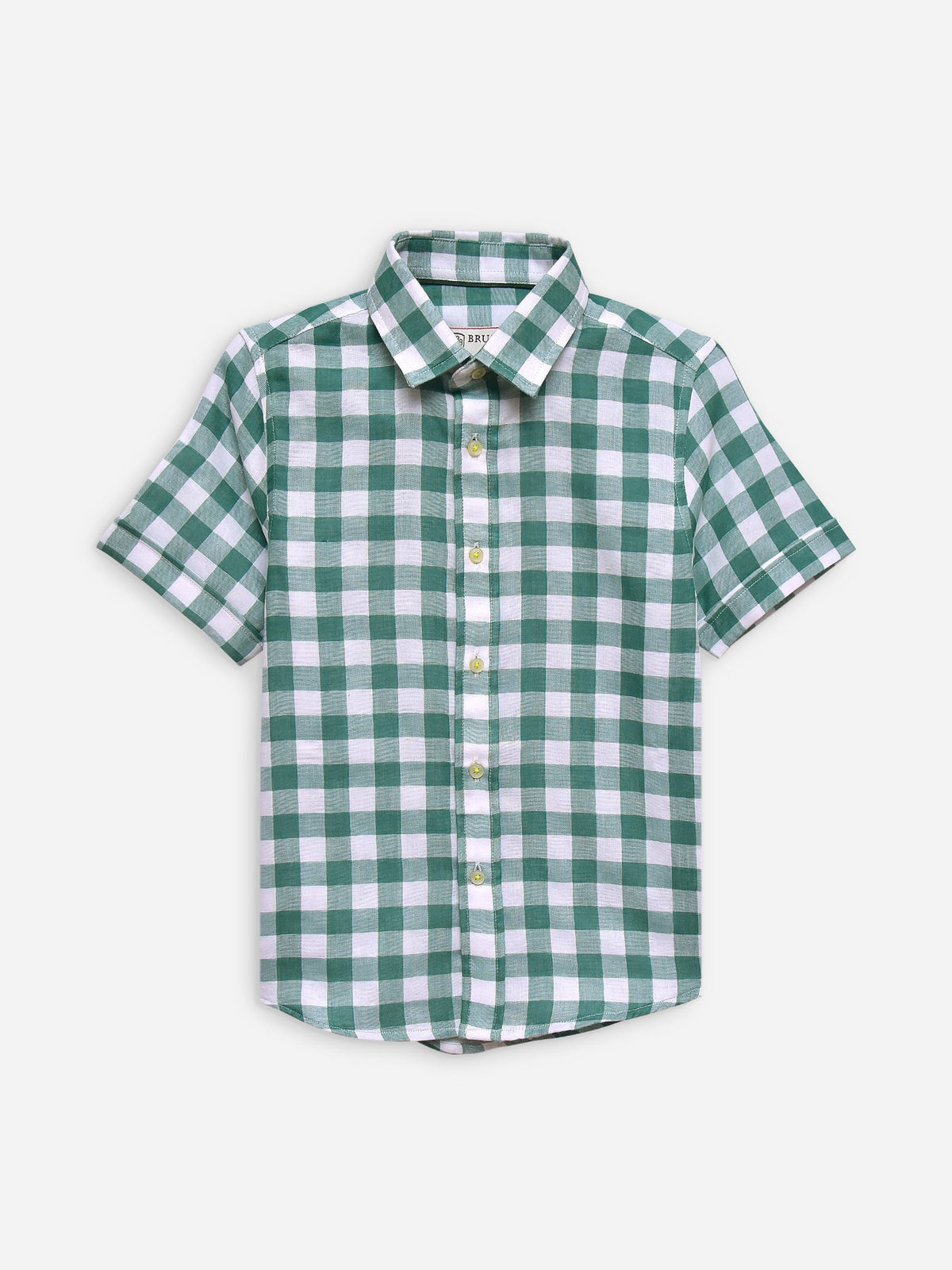 Green Large Gingham Half Sleeve Casual Shirt Brumano Pakistan