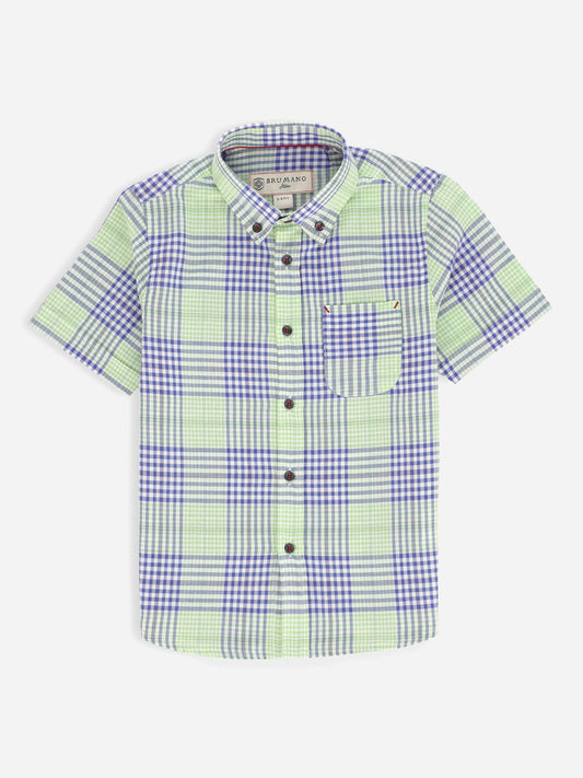 Green & Blue Shepherd Checkered Casual Shirt Brumano Pakistan