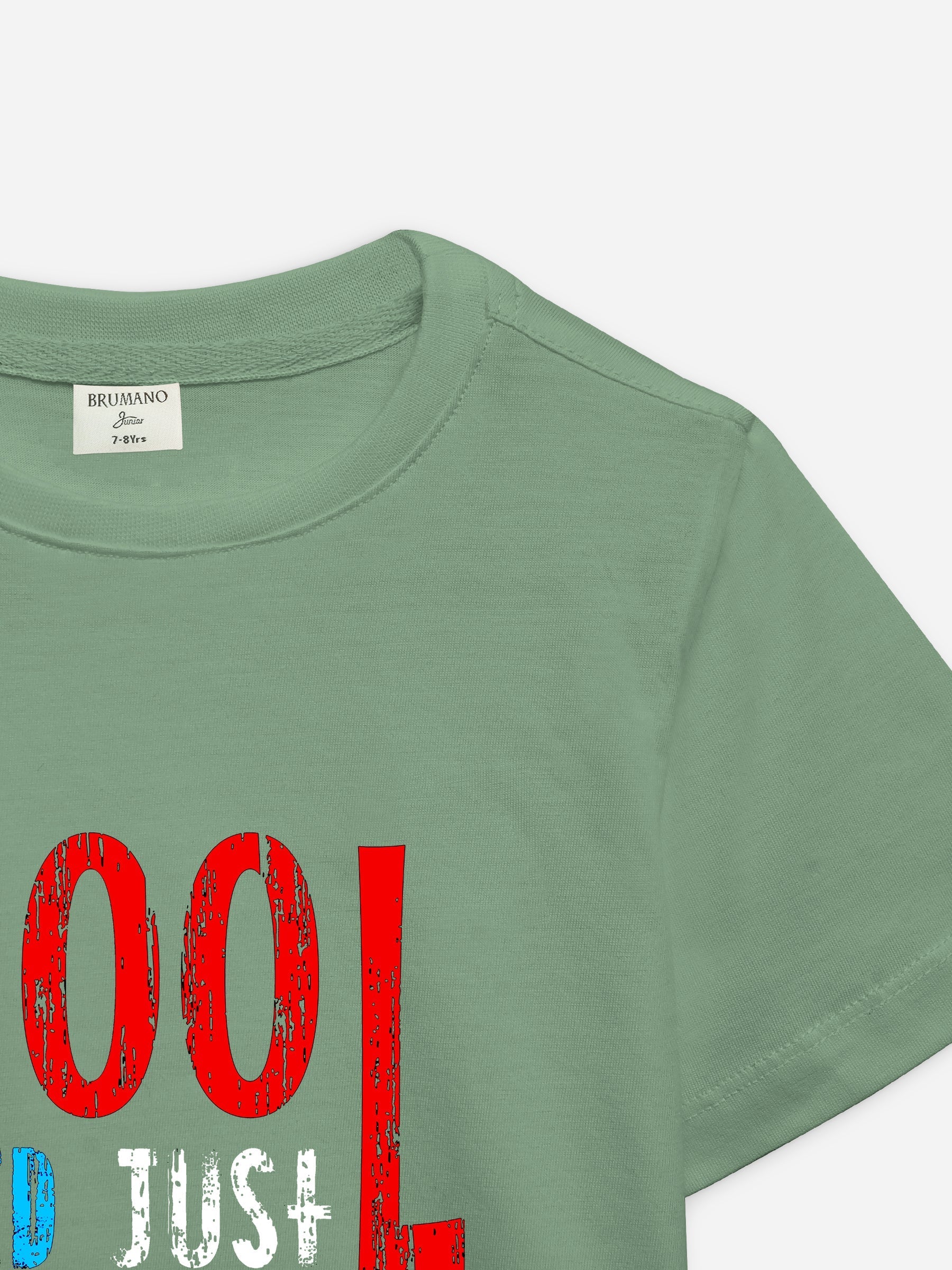 Green 'Cool Kid' Printed Casual T-Shirt Brumano Pakistan