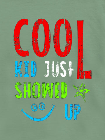 Green 'Cool Kid' Printed Casual T-Shirt Brumano Pakistan