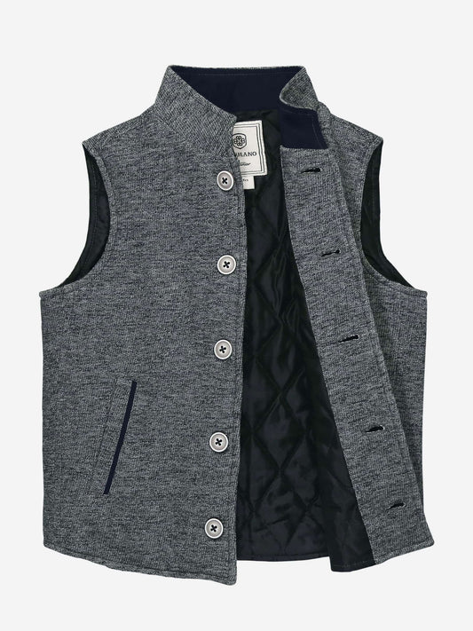 Grey Quilted Casual Sleeveless Vest Brumano Pakistan