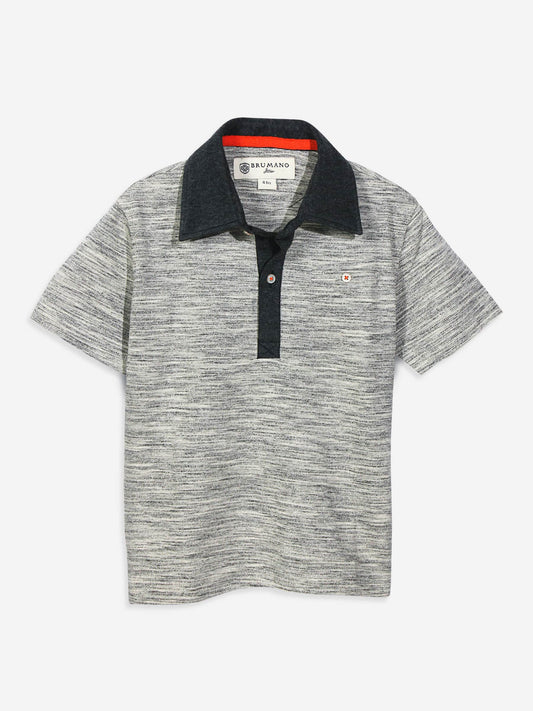 Grey Slub Pique Polo Brumano Junior Pakistan