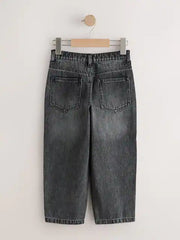 Washed Black Baggy Tapered Denim Jeans (3-16yrs)
