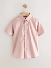 Pink Logo Short Sleeve Cotton Rich Oxford Shirt (3-16yrs)