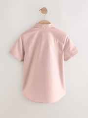 Pink Logo Short Sleeve Cotton Rich Oxford Shirt (3-16yrs)