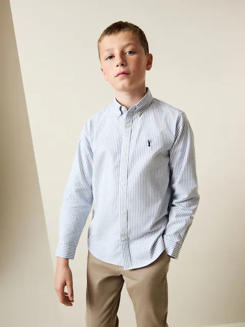 NEXT - Blue Stripe Single Oxford Shirt (3-16yrs)