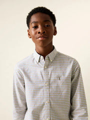 NEXT - Neutral Gingham Single Oxford Shirt (3-16yrs)