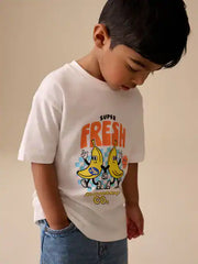Blue/Yellow Banana All Over Short Sleeve Printed Shirt and T-Shirts Set (6mths-7yrs)