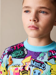 Blue/Multi Pokémon Short Sleeve T-Shirt (3-16yrs)